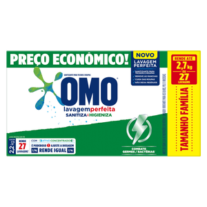 Lava-Roupas Pó Omo Lavagem Perfeita Sanitiza & Higieniza Caixa 2,2kg Tamanho Família