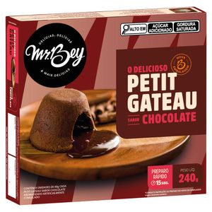 Petit Gâteau Congelado Chocolate Mr. Bey Caixa 240g 4 Unidades