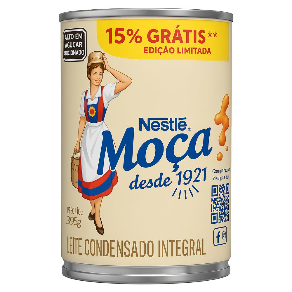 Leite Condensado Moça Lata 395g Grátis 15%