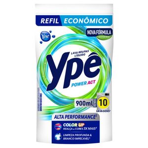 Lava-Roupas Líquido Ypê Power Act Sachê 900ml Refil Econômico