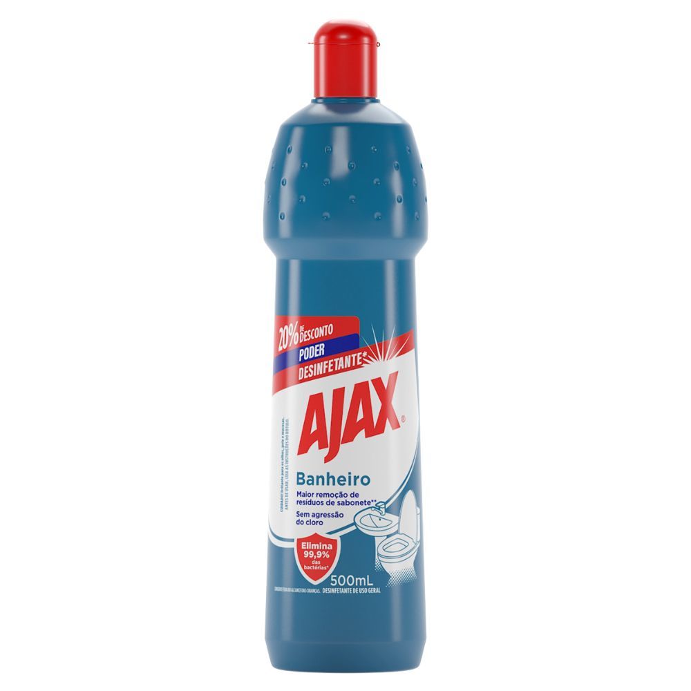 Desinfetante Banheiro Ajax Squeeze 500ml Grátis 20% de Desconto