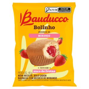 Bolinho Baunilha Recheio Morango Bauducco Pacote 40g