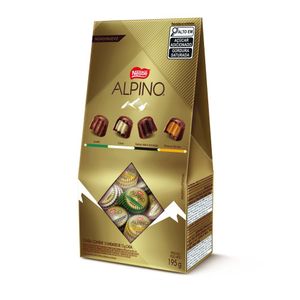 Bombom Recheado Nestlé Alpino Sabor Avelã, Coco, Meio Amargo e Peanut Butter 195g