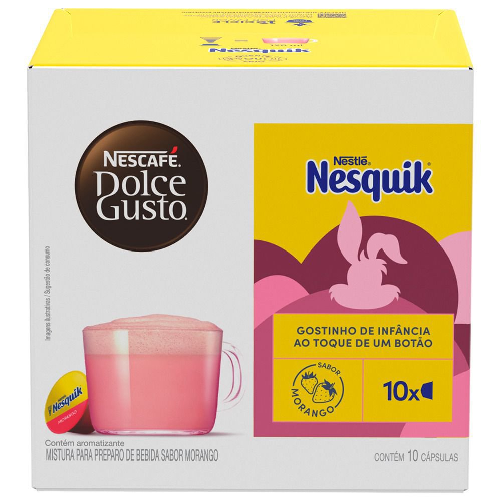 Café Em Cápsula Nescafé Dolcegusto Nesquik Morango 10 Cápsulas 150g
