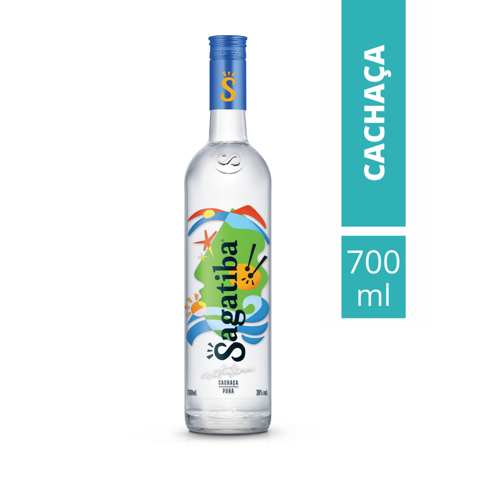 Cachaça Pura Cristalina Sagatiba Garrafa 700ml