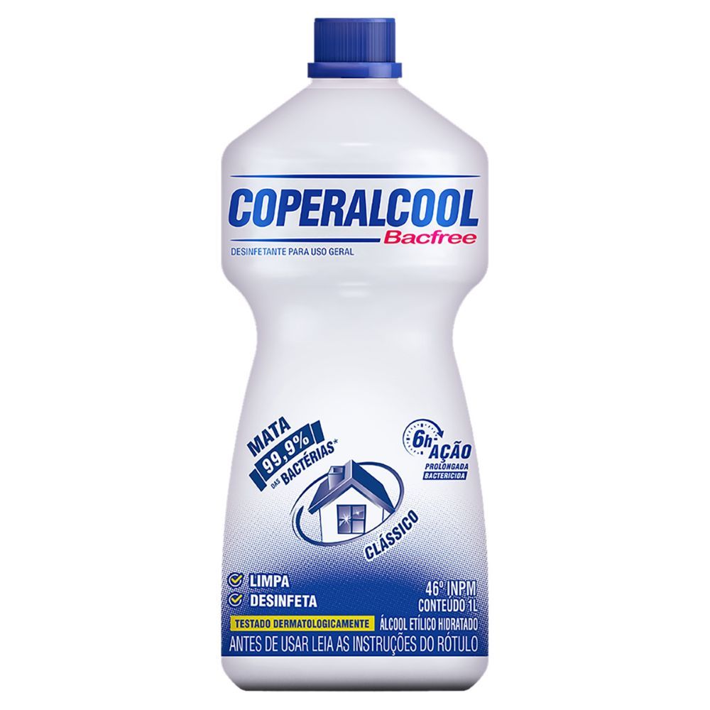 Álcool Líquido 46º INPM Clássico Bacfree Coperalcool 1L