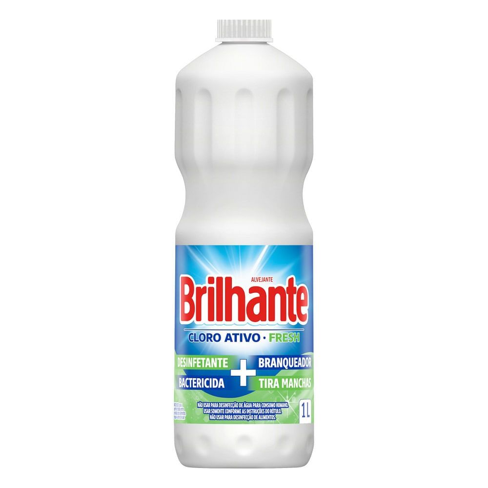 Alvejante Uso Geral com Cloro Ativo Fresh Brilhante 1L