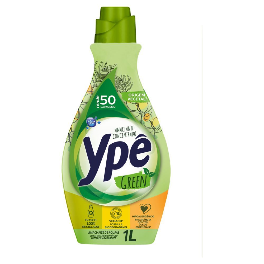 Amaciante de Roupa Concentrado Vegano Ypê Green 1L