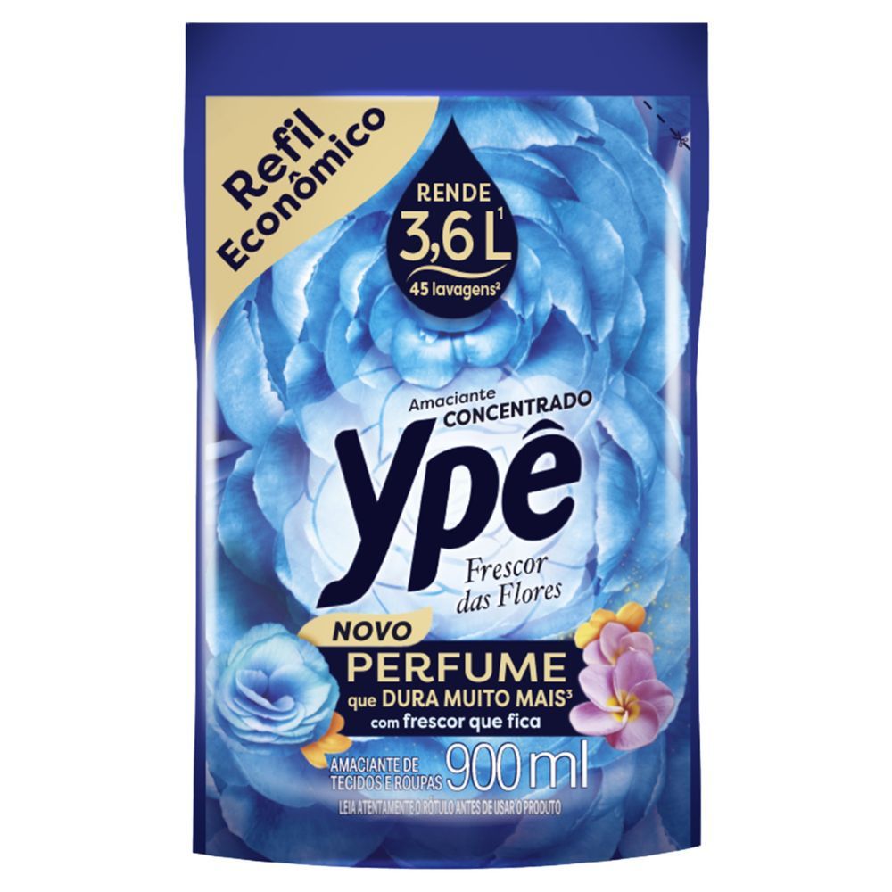 Amaciante de Roupa Concentrado Frescor das Flores Ypê Sachê 900ml
