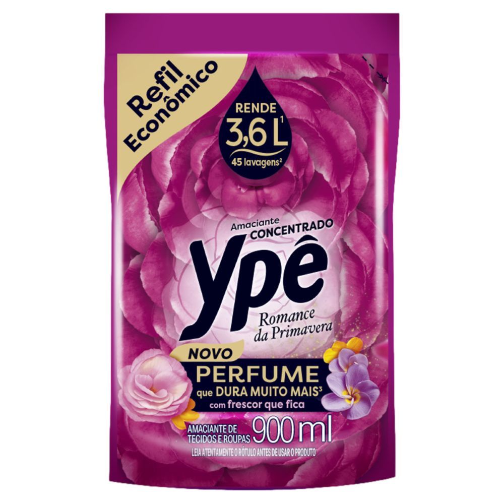 Amaciante de Roupa Concentrado Romance de Primavera Ypê Sachê 900ml