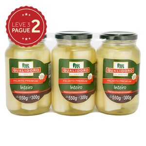 Palmito Inteiro Qualidoro 300g Leve 3 Pague 2 KIT PRONTO