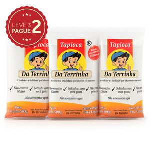 Tapioca Da Terrinha Pacote 500g Leve 3 Pague 2 KIT PRONTO