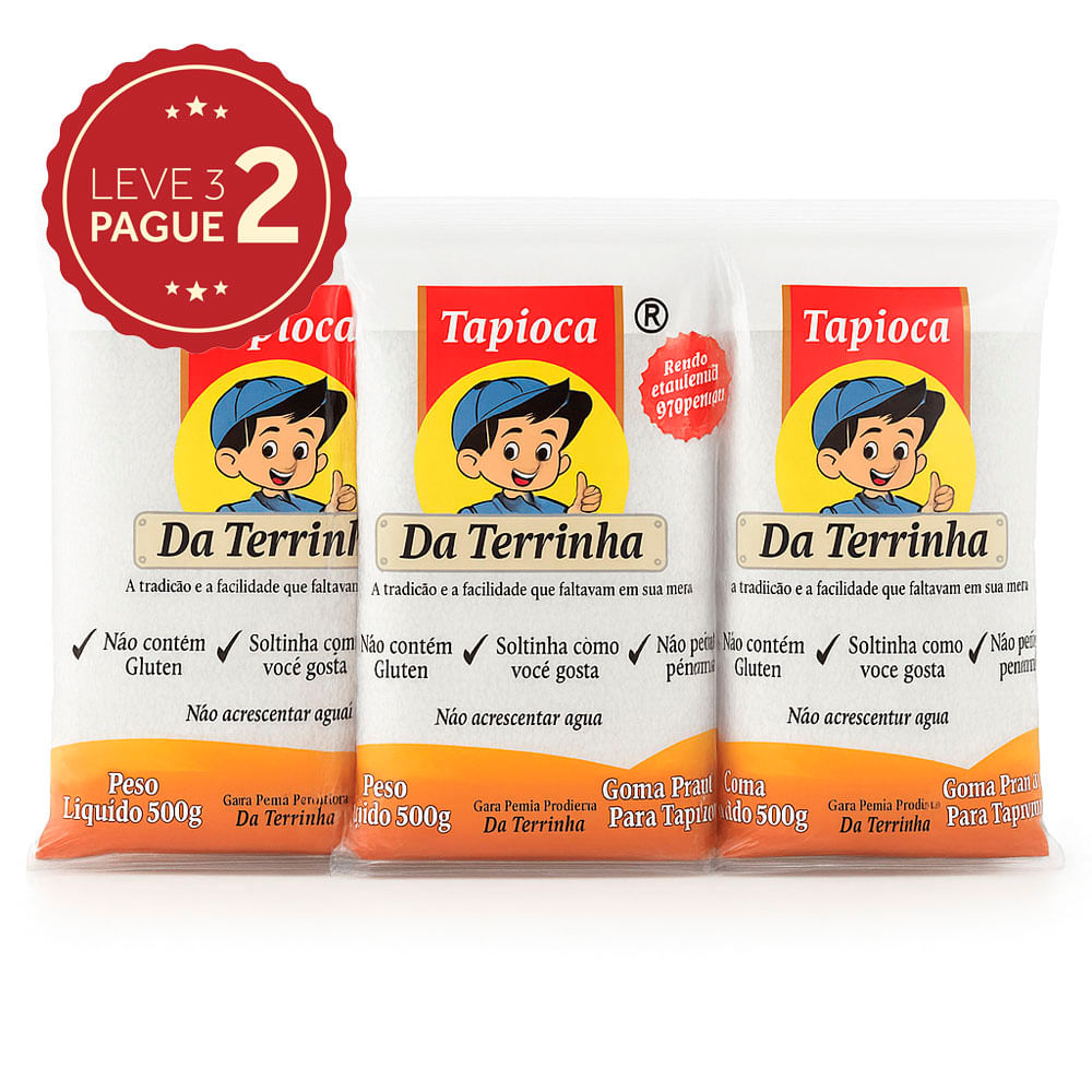 Tapioca Da Terrinha Pacote 500g Leve 3 Pague 2 KIT PRONTO