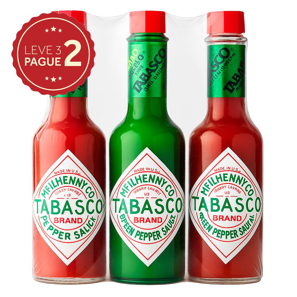 Molho Americano Pepper Tabasco 60ml Kit Leve 3 Pague 2 KIT PRONTO