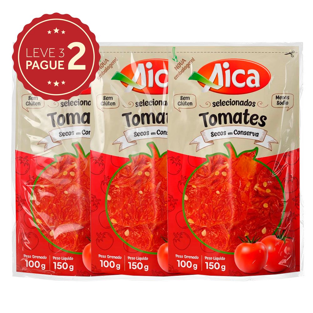 Tomate Seco Aica Sachê 100g Leve 3 Pague 2 KIT PRONTO