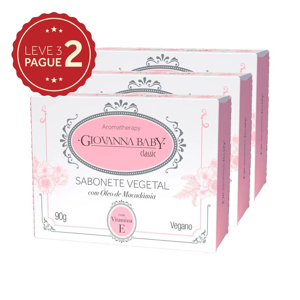 Sabonete Barra Vegetal Classic Giovanna Baby 90g Leve 3 Pague 2 KIT PRONTO