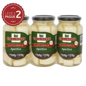 Palmito Qualidoro Pupunha Aperitivo 270g Leve 3 Pague 2  KIT PRONTO