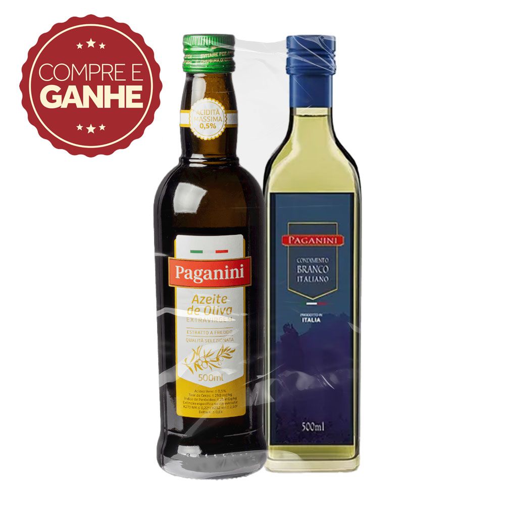 Azeite de Oliva Italiano Extravirgem Paganini 500ml Grátis Aceto Balsâmico Paganini 500ml
