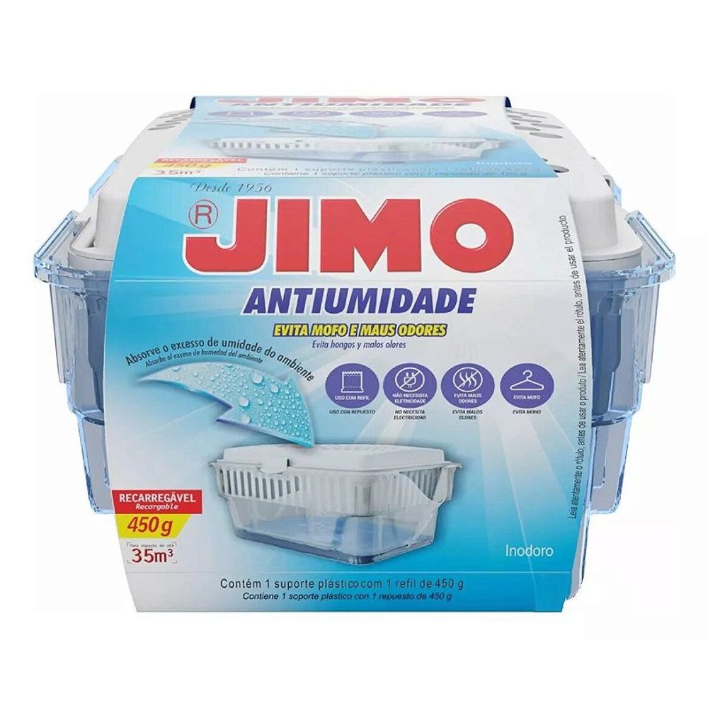 Desumidificador Antiumidade Aparelho + Refil Jimo 450g