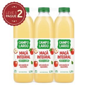 Suco Integral Maçã Campo Largo Garrafa 1,35L Leve 3 Pague 2 KIT PRONTO
