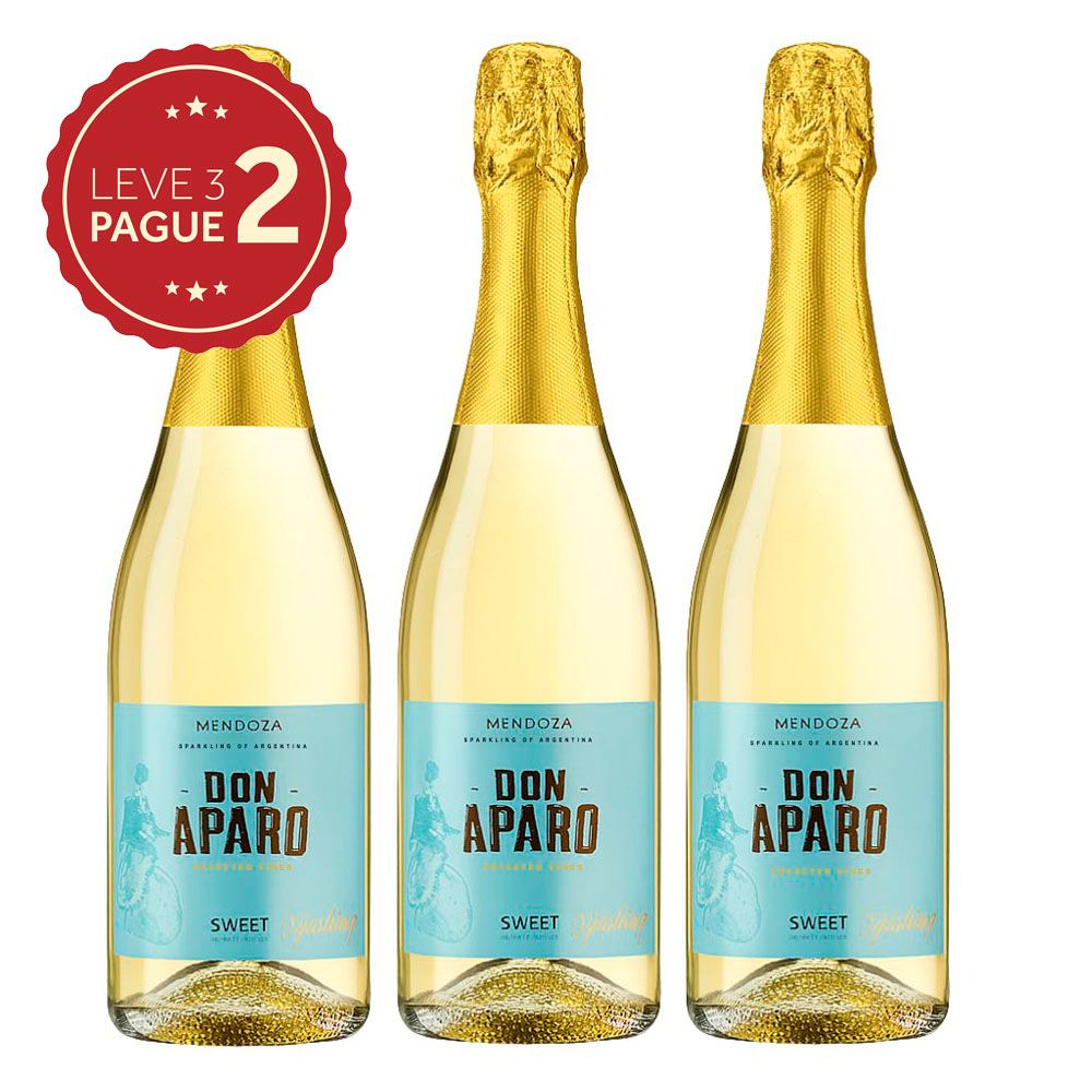 Espumante Argentino Don Aparo Sweet Sparkling 750ml Leve 3 Pague 2 KIT PRONTO