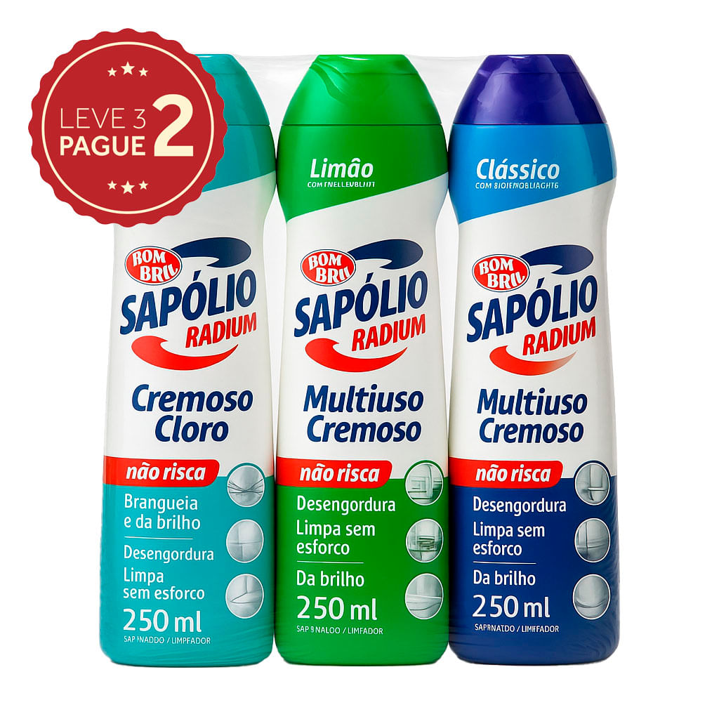 Sapólio Radium Tipos 250ml Leve 3 Pague 2 KIT PRONTO