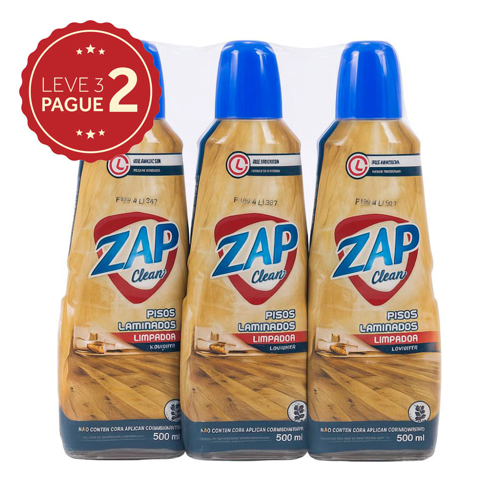 Limpa Pisos Zap Clean 500ml Leve 3 Pague 2 KIT PRONTO