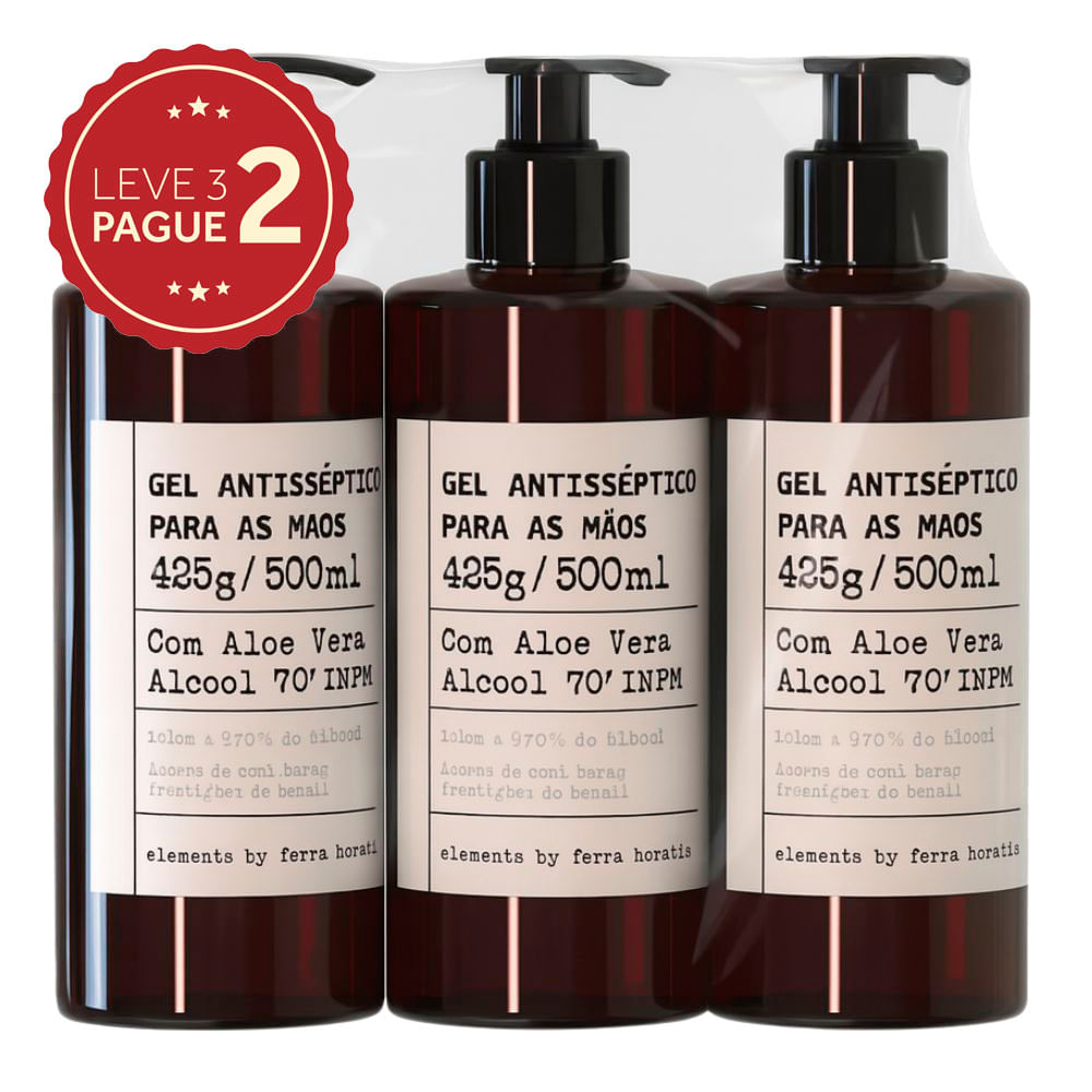 Álcool Em Gel Terra Brasilis 70% 500ml Leve 3 Pague 2 KIT PRONTO