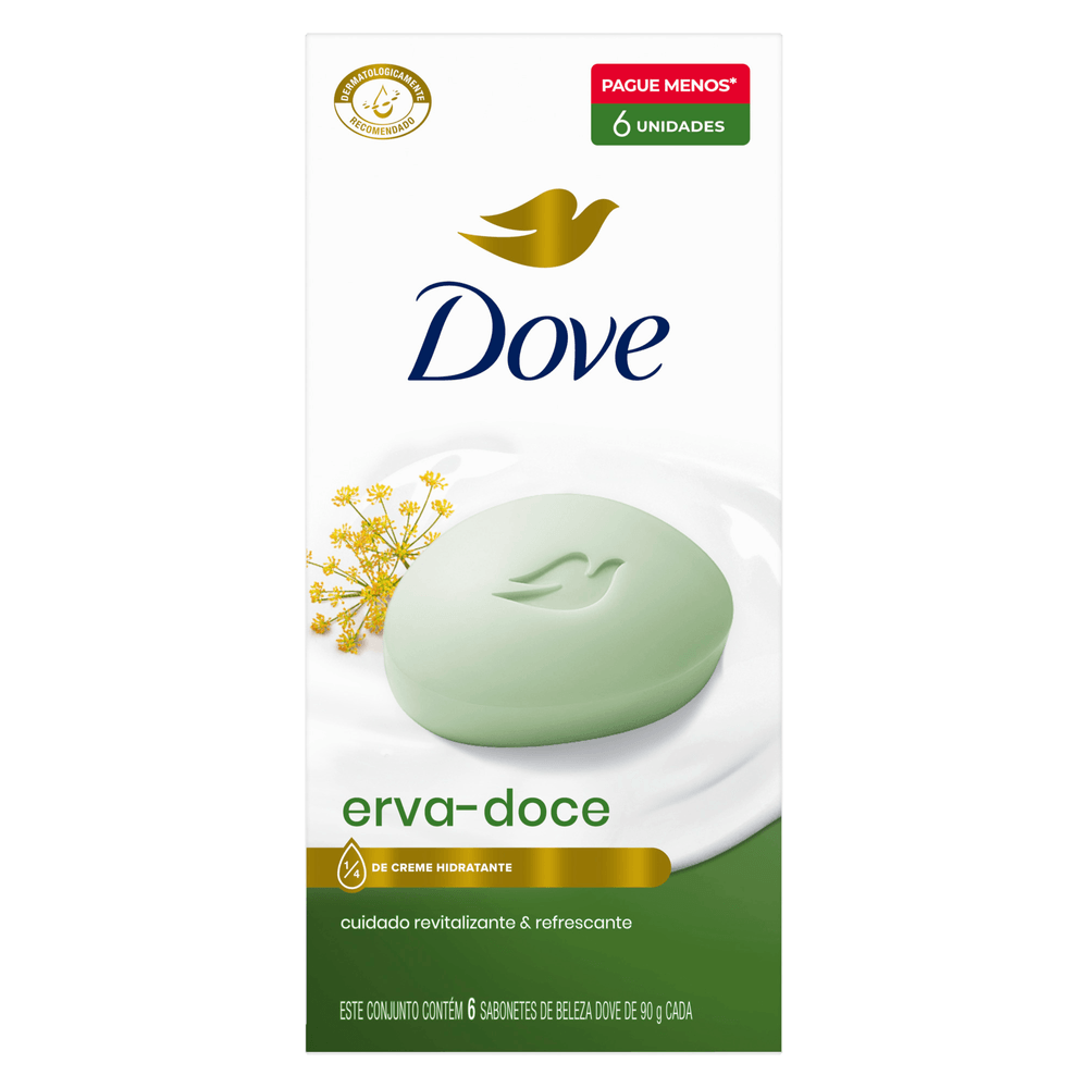 Sabonete em Barra Erva-Doce e Camomila Dove Envoltório 6 Unidades 90g
