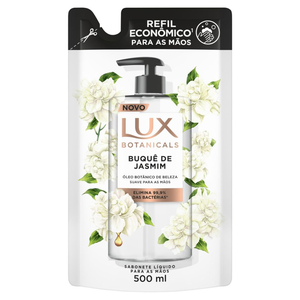 Sabonete Líquido para as Mãos Buquê de Jasmim Lux Botanicals Sachê 500ml Refil Econômico