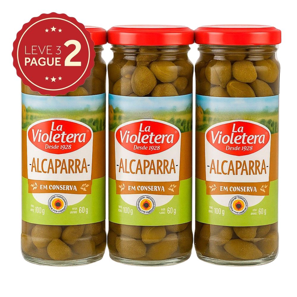 Alcaparras em Conserva La Violetera Vidro 60g Leve 3 Pague 2 KIT PRONTO