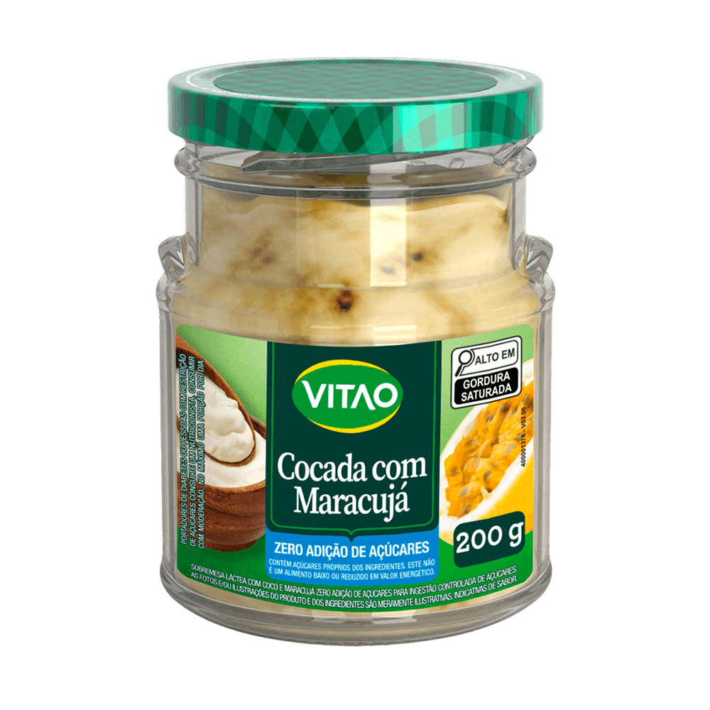 Cocada ao Leite Zero Maracujá Vitao Vidro 200g