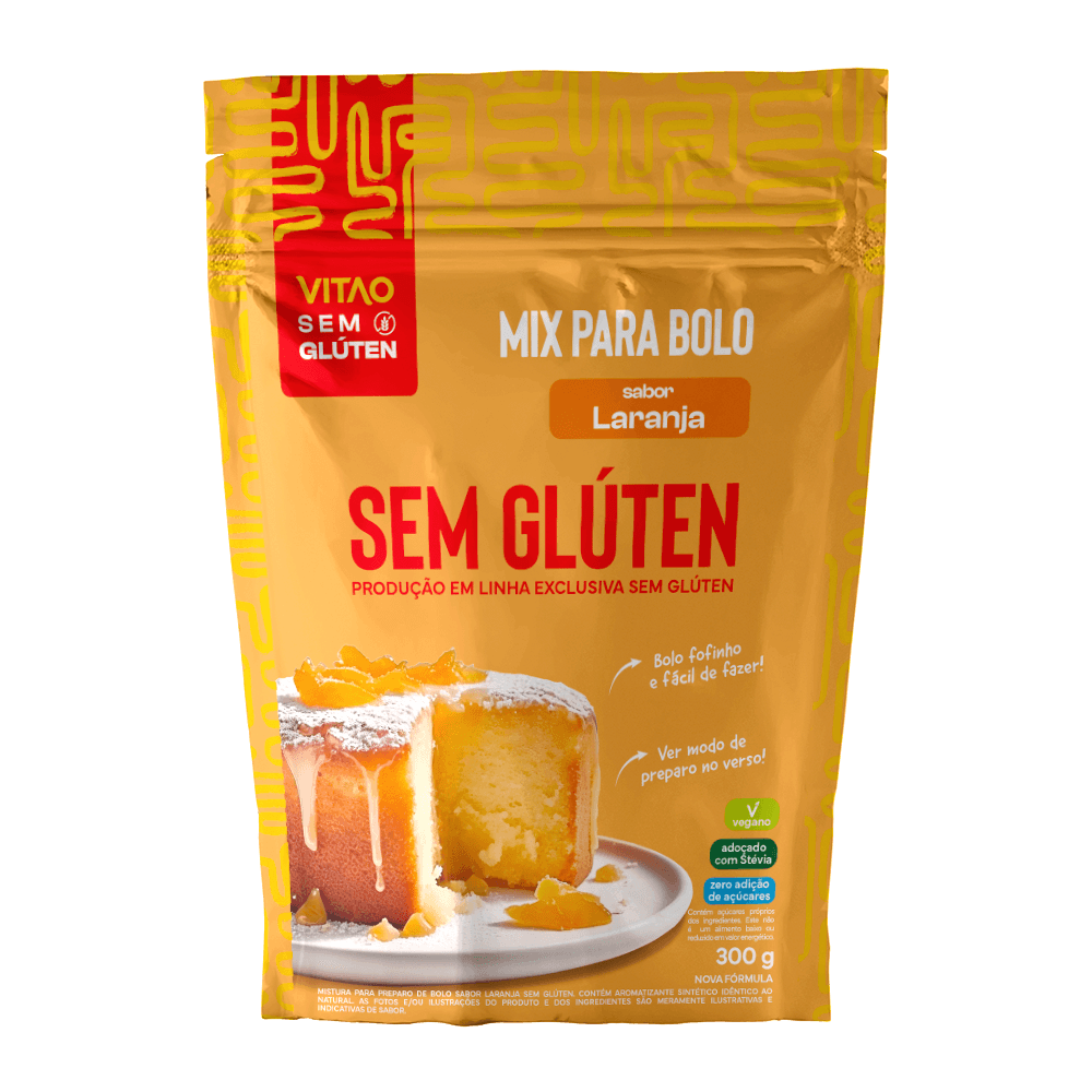 Mix para Bolo Sem Glúten Laranja Vitao Pacote 300g