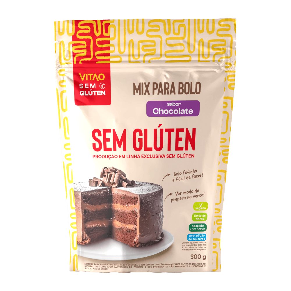 Mix para Bolo Sem Glúten Chocolate Vitao Pacote 300g