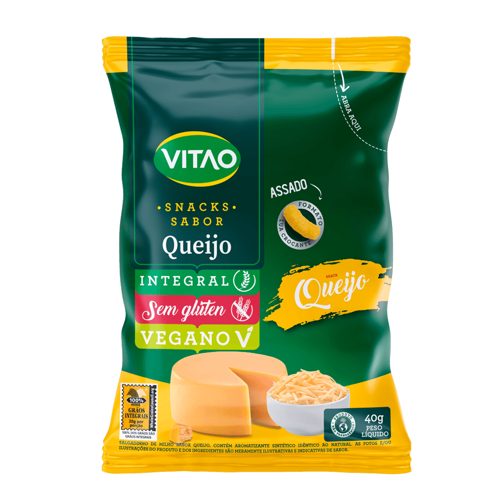 Snack Integral Queijo Sem Glúten Vitao Pacote 60g