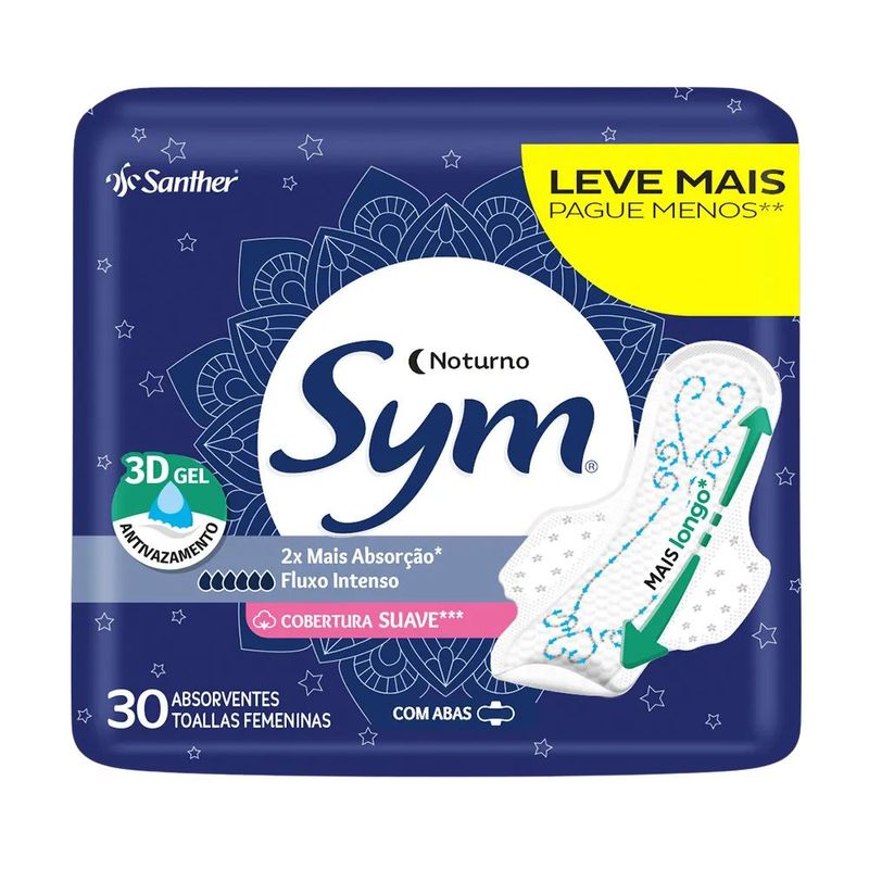 absorvente-com-abas-noturno-suave-3d-gel-sym-pacote-30-unidades-leve-mais-pague-menos-7896110010939