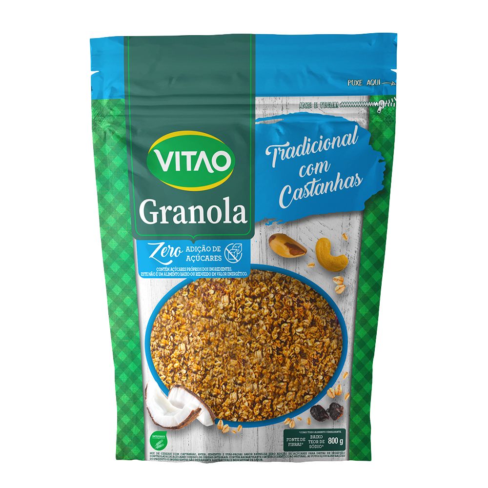 Granola Tradicional com Castanhas Zero Vitao Pacote 800g