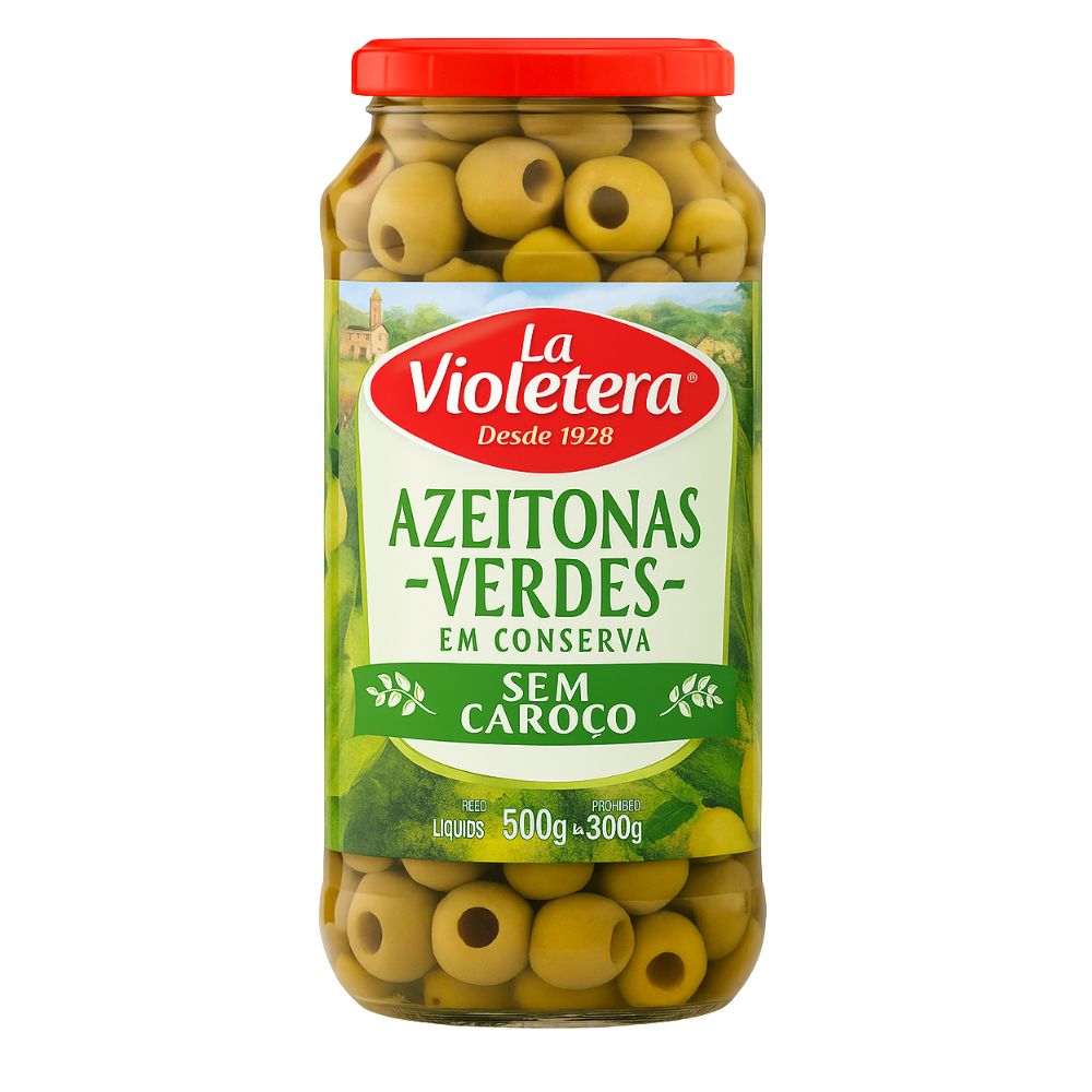 Azeitona Verde sem Caroço La Violetera Vidro 300g