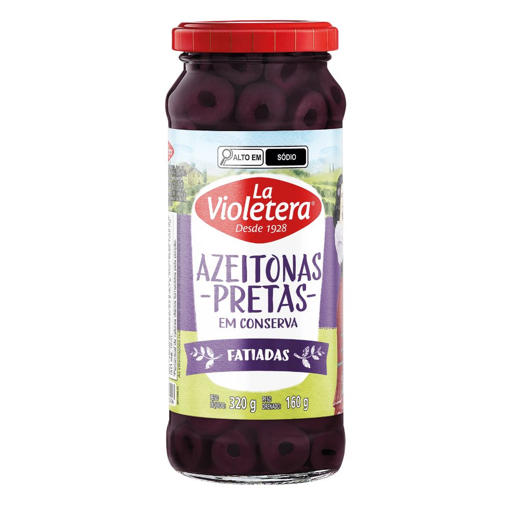 Azeitona Preta em Conserva Fatiada La Violetera Vidro 160g