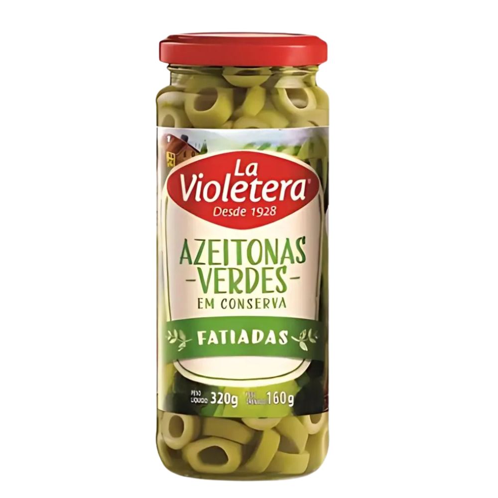 Azeitona Verde em Conserva Fatiada La Violetera Vidro 160g