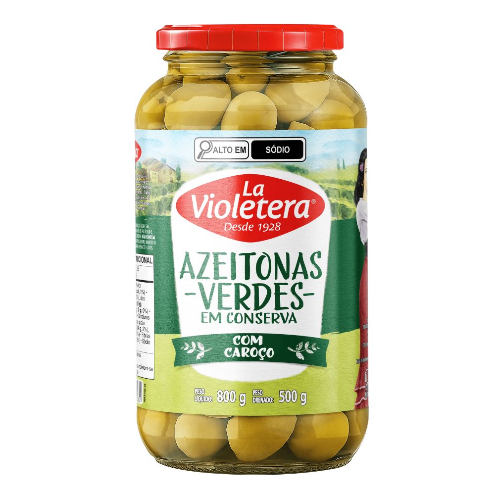 Azeitona Verde em Conserva com Caroço La Violetera 500g