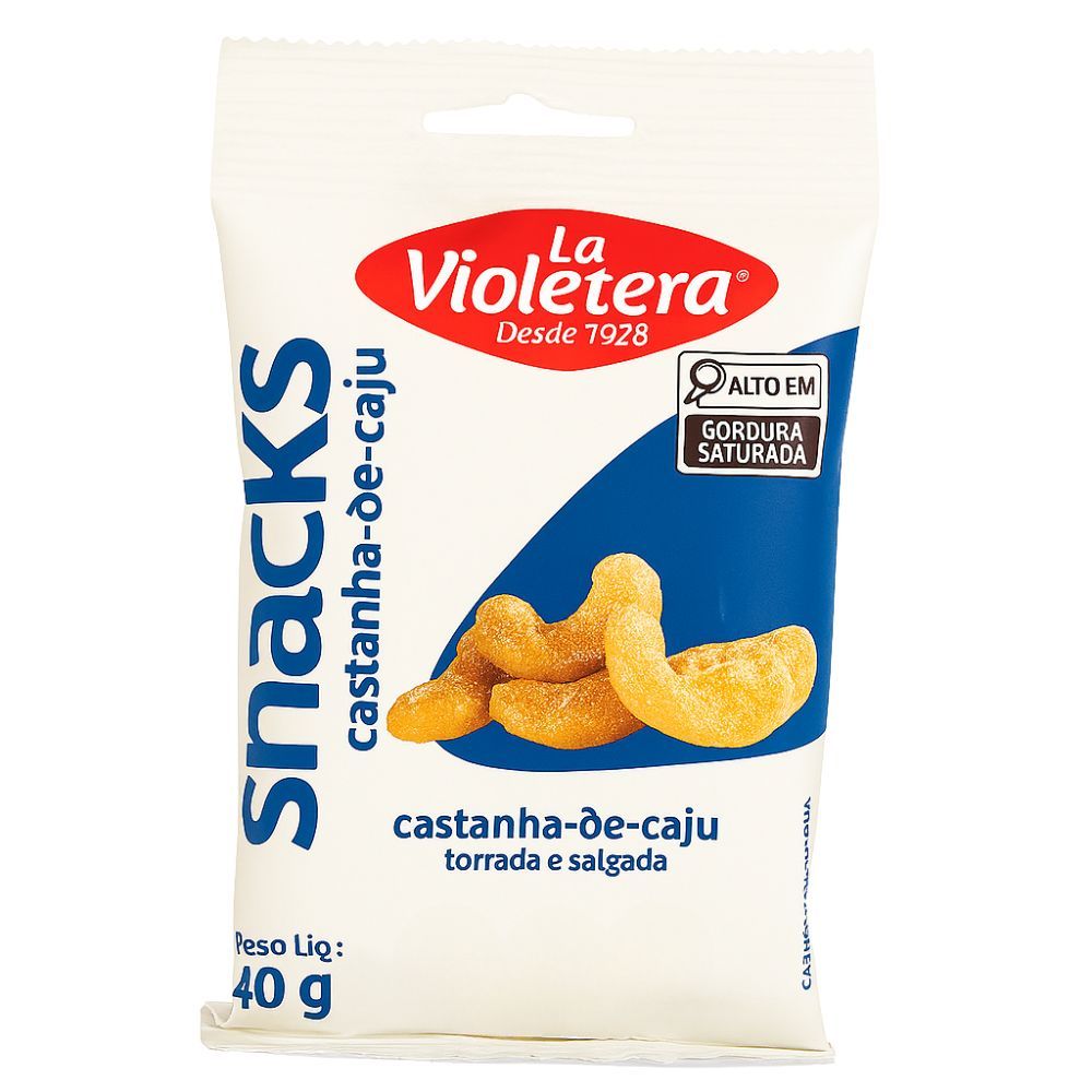 Snack Castanha de Caju Torrada e Salgada La Violetera 40g