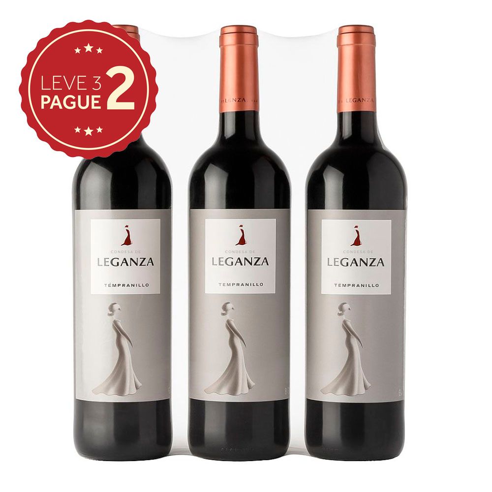 Vinho Condesa de Leganza Tempranillo 750ml Leve 3 Pague 2 KIT PRONTO
