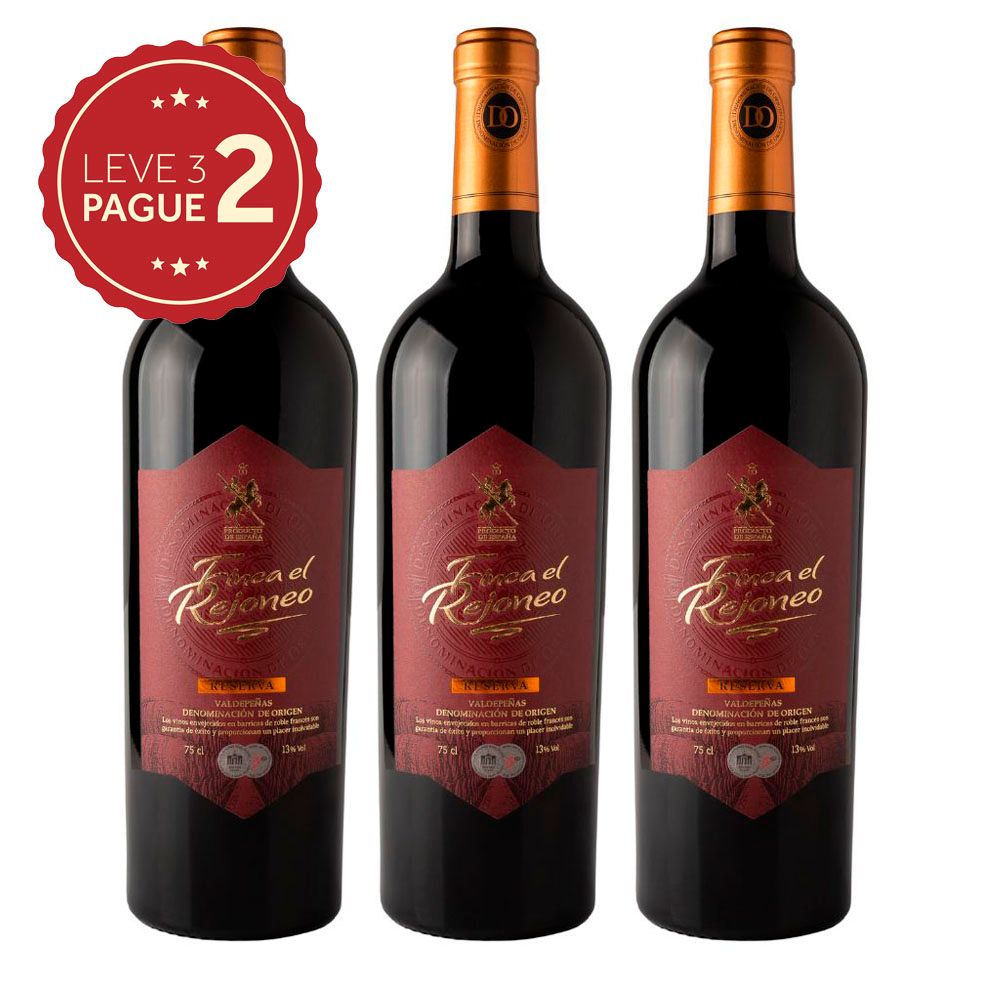 Vinho Espanhol El Rejonero Tinto Reserva Bodegas Parra Dorada 750ml Leve 3 Pague 2 KIT PRONTO