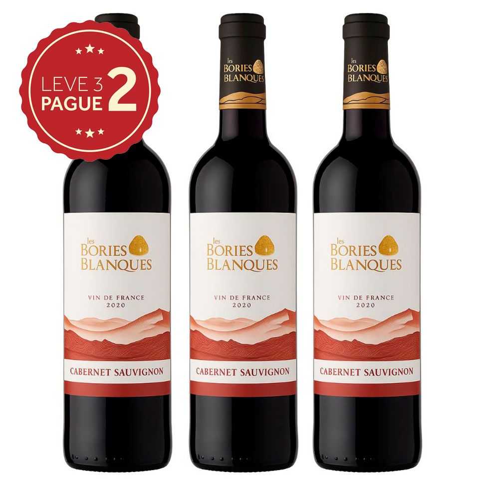 Vinho Francês Les Bories Blanques Cabernet Sauvignon 750ml Leve 3 Pague 2 KIT PRONTO