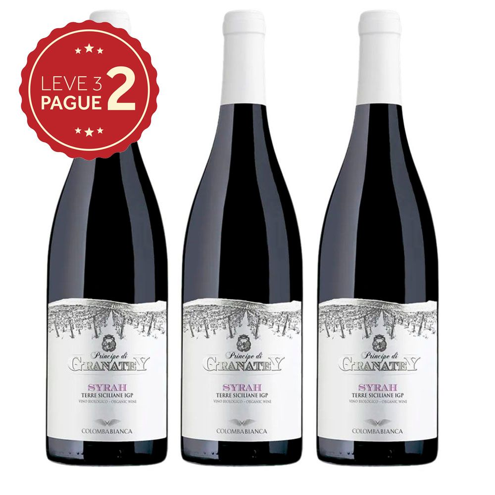 Vinho Italiano Principe de Granatey Syrah 750ml Leve 3 Pague 2 KIT PRONTO