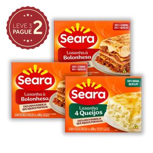 Lasanha Seara Sabores 600g Leve 3 Pague 2 KIT PRONTO