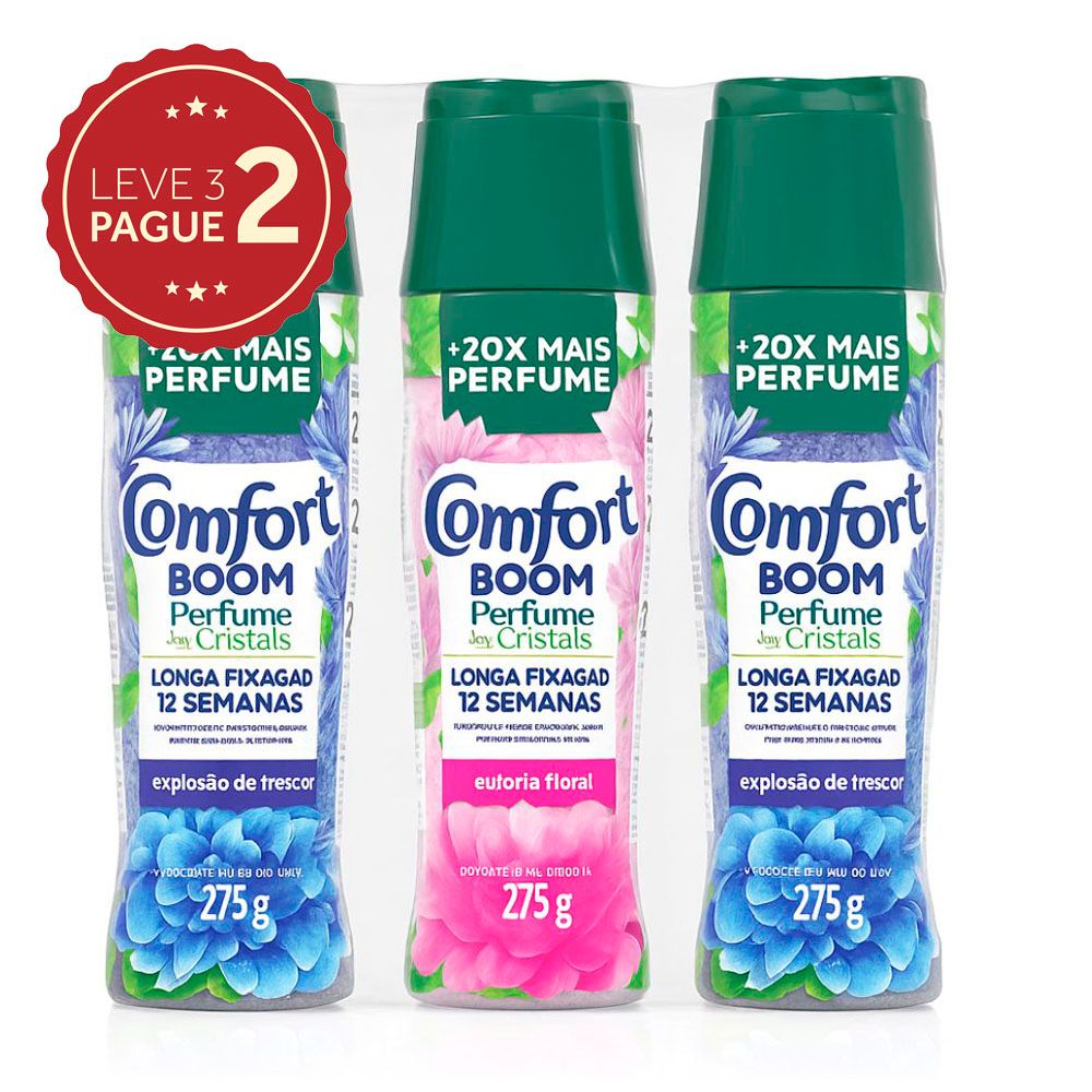 Odorizante de Roupas Comfort Boom Tipos Frasco 275g Leve 3 Pague 2 KIT PRONTO
