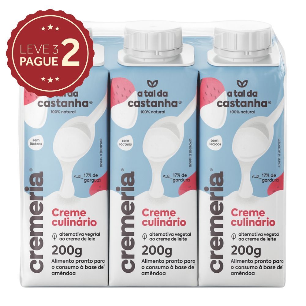 Creme Vegetal A Tal da Castanha Cremeria 200g Leve 3 Pague 2 KIT PRONTO