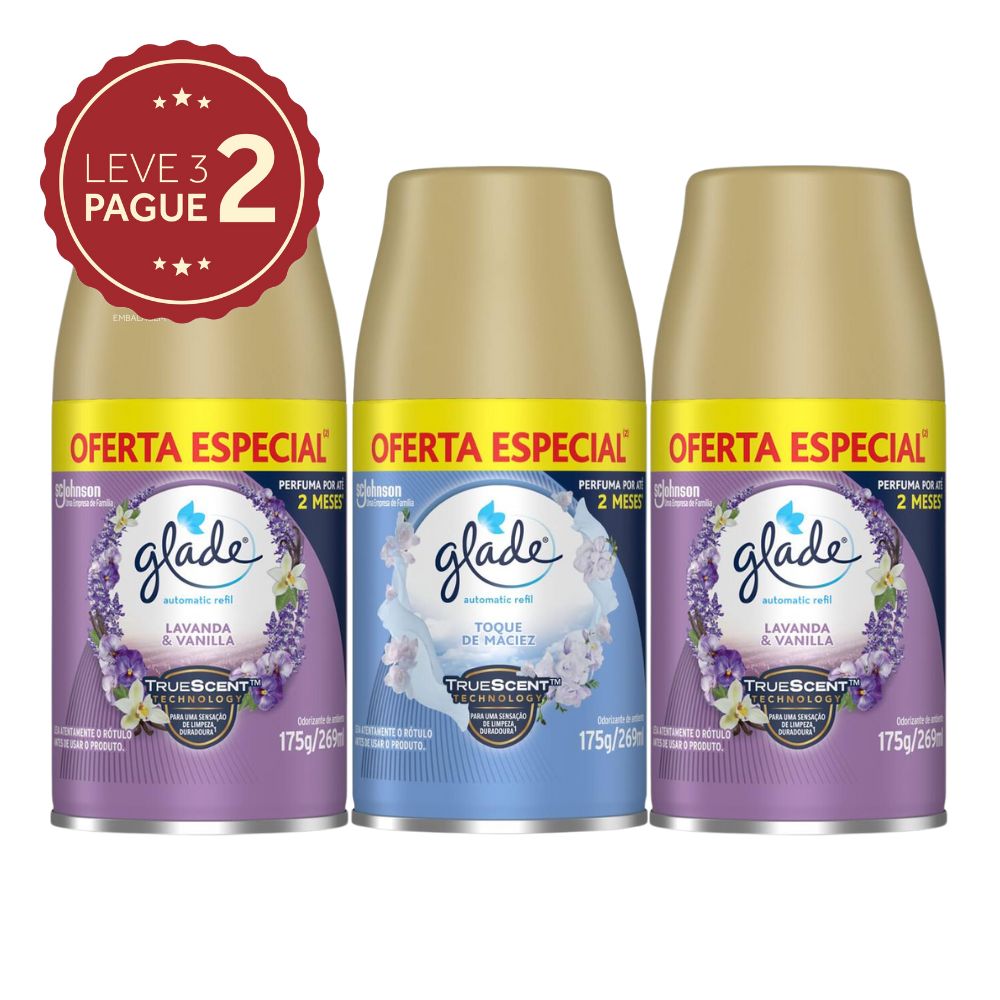 Odorizador de Ambiente Glade 269ml Leve 3 Pague 2 KIT PRONTO